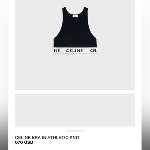 Celine sports bra black small